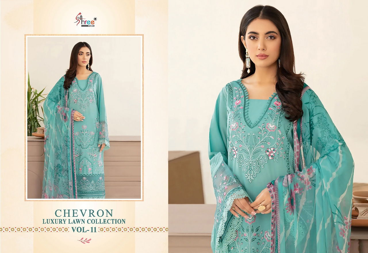 Shree Chevron Luxury Vol 11 Festive Wear Wholesale Pakistani Salwar Suits
